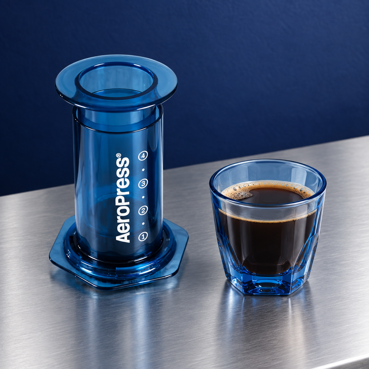 AeroPress Blue  - edicion limitada - cafetera de prensa manual