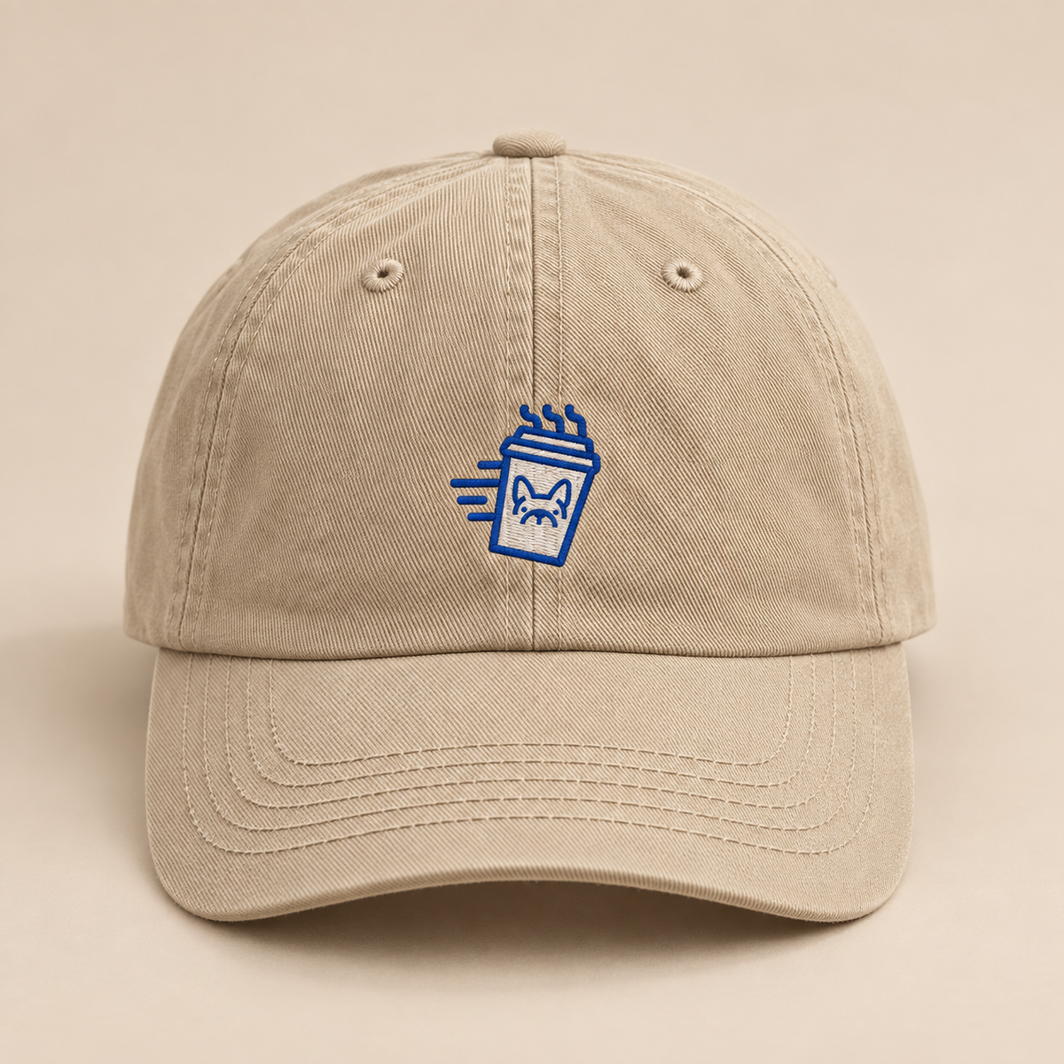 MOMO Gorra Beige con dieseño de vaso to go